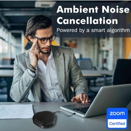 UrbanX M6 Bluetooth Speaker and Conference Microphone, USB Speakerphone Compatible with Dell 5000 Series Laptop Supports Zoom, GoogleMeet, Teams, Skype, 4 Microphones, 360° Room Coverage, Plug & Play