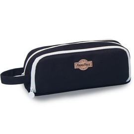 Melldrry Pencil Case Pencil Case Teenager Girls Pencil Case Pens 3 Compartments Large Capacity Pencil Case for School & Office, black, Unisex children