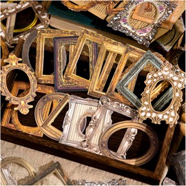 Diuhofart 180Pcs Scrapbook Embellishments Window Frame for Scrapbooking Supplies, Vintage Scrapbook Frames Photo Decorative Paper for Junk Journal Crafts DIY Crafts Album Deco