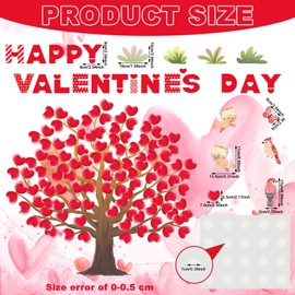 Pajean Valentines Bulletin Board Decorations Valentine Day Tree Bulletin Board Set Heart Bird Angel Classroom Tree Stickers Heart Wall Background Banner Door Decor (Cute Style)
