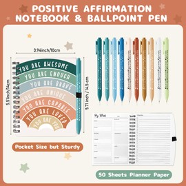 Thenshop 60 Pcs Bulk Welcome Back to School Gifts for Student Teacher Self Care Mental Health Awareness Items Positive Affirmation Notebooks Journals & Pens for Employee Staff Coworker (Rainbow)