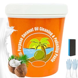 EZGHAR Multi-Purpose Coconut Oil Cleaning & Polishing Paste, Cookware Cleaning Paste, Coconut Oil Cleaning Paste, All Purpose Cleaning Putty Paste Kit, Natural Cleanser Cookware Cleaning Paste (1PC)