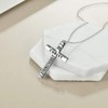 YAFEINI Cross Necklace 925 Sterling Silver Cross Pendant Inspirational Bible
