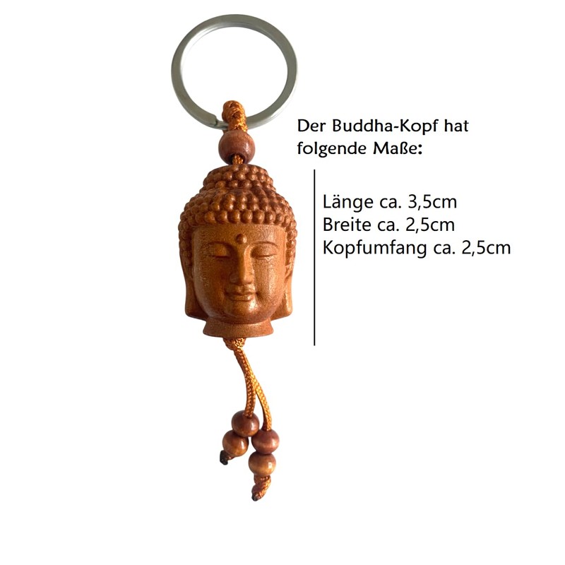 WOO MANTO 1 piece Buddha key ring made of wood,