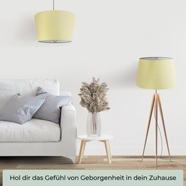 Wogati® Premium Lampshade E14/E27 Cotton | Various Sizes & Colours | Colour: Cream/Size: XL | Lampshade Floor Lamp + Lampshade Pendant Lamp + Lampshade for Table Lamp