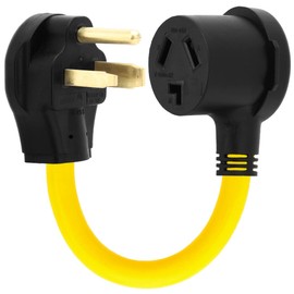 1FT NEMA 6-50P to NEMA 10-30R Power Adapter Cord, 50A Welder Male to 30A Dryer Female Adapter, STW 10AWG