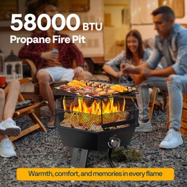 VIVOHOME Portable 58,000 BTU Propane Fire Pit, 24-Inch Smokeless Outdoor Design with Carry Bag, Tank Holder, Ideal for Patio, Backyard, Camping, Tailgating, Deck, RV