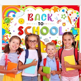 Mocsicka Back to School Backdrop Banner First Day of School Party Decorations Backdrop First Day of Kindergarten Welcome Back to School Party Decorations Banner