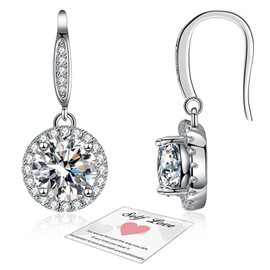 Drop Earrings for Women 925 Sterling Silver Earrings Earrings for Women Dangling Cubic Zirconia Womens Earrings Dangly earrings for women Silver Drop Earrings Mum earrings for Mother's Day