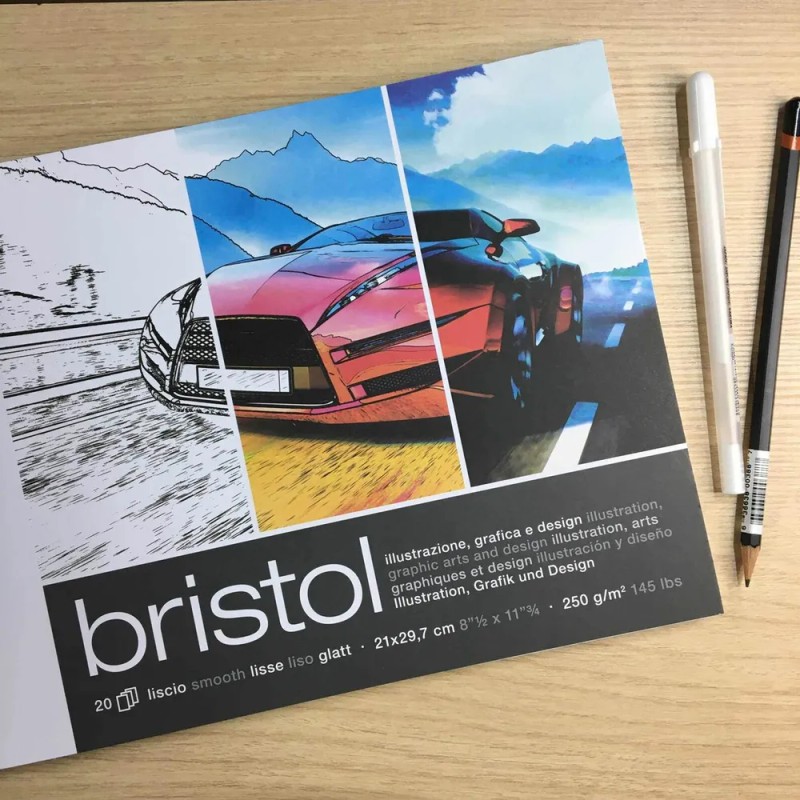 Block Dibujo Fabriano Bristol 21x29.7 20 Hojas 250g Cuaderno