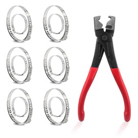 13 Pcs Heavy Duty Hose Clamp Pliers with CV Boot Clamps, CV Boot Clamp Pliers for Most Cars (Red)