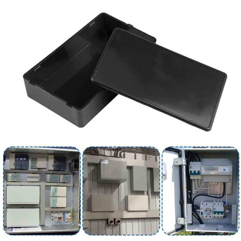 Pack of 6 Junction Boxes, Black, Housing Electronics, Plastic Housing,