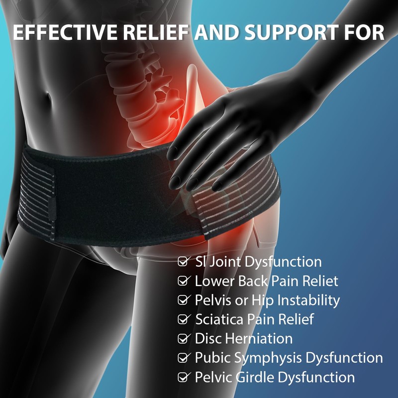 Nvorliy SI Joint Belt Plus Size Sacroiliac Brace Lumbar Lower