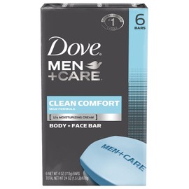 Dove Men+Care Body Soap and Face Bar to Hydrate Skin Clean Comfort More Moisturizing Than Bar Soap 3.75 oz 6 Bars