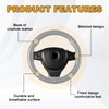 Ziciner Genuine Leather Steering Wheel Cover, Stitch on Wrap, Breathable