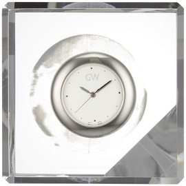 Narumi GW1000-11055 Glass Works 3D Earth Cube Clock, 2.6 inches (6.5 cm)