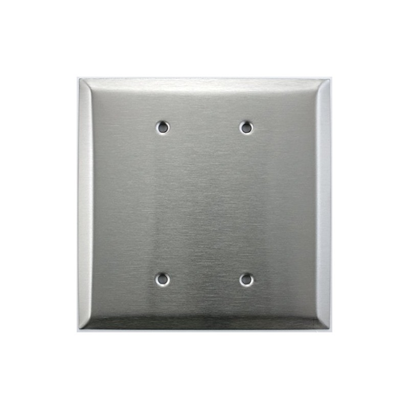 Over Sized Jumbo Satin Stainless Steel 2 Gang Cover Wall