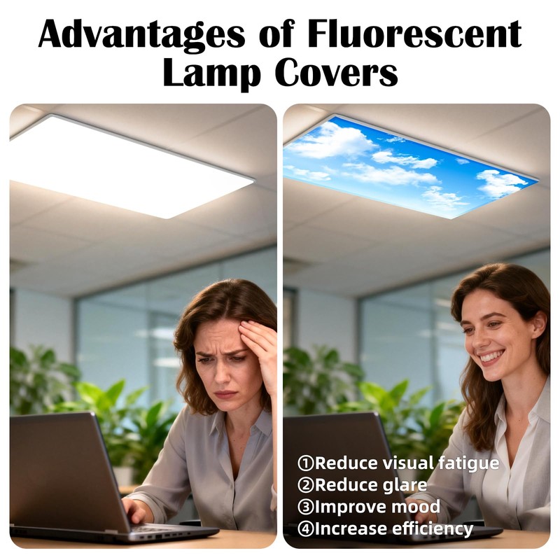 ANGSYLTH 4 Pcs Fluorescent Light Covers with Flame Retardant Certificate