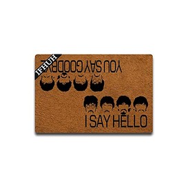 IFHUH You Say Goodbye and I Say Hello Doormat Front Door Mat Rubber Non Slip Backing Funny Welcome Mat Indoor Outdoor Rug 30 in(W) X 18 in(L)