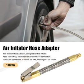 X AUTOHAUX 2pcs 10cm Car Tire Air Inflator Hose Adapter Extension Quick Connect