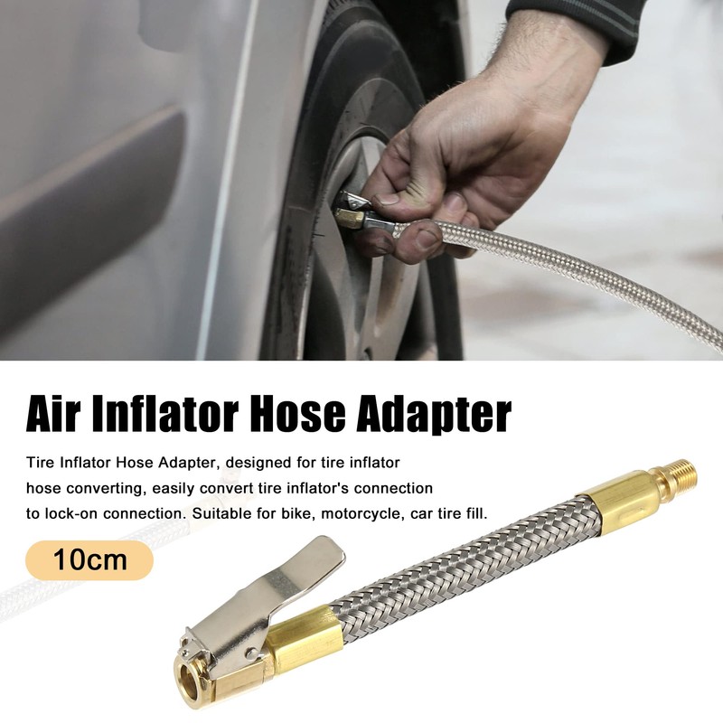 X AUTOHAUX 2pcs 10cm Car Tire Air Inflator Hose Adapter