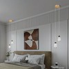 BBLLWJ Modern Black Gold Pendant Light Dimmable LED Ceiling Light