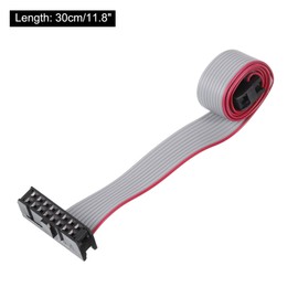 QUARKZMAN 2 Pieces 2.54 mm Distance IDC 10 to 16 Pins Double Female Connector Motherboard Flat Ribbon Cable Wire 30 cm 11.8 Inches Grey