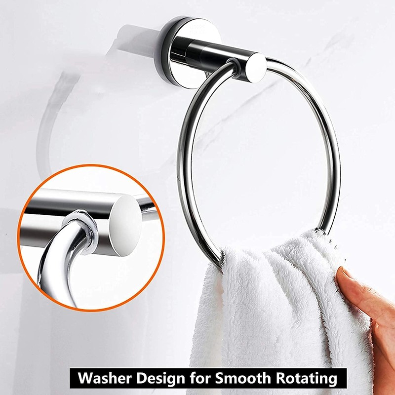 Stainless Steel Towel Ring, Wall Mounted Towel Hanger ,6.3 inches/16cm,