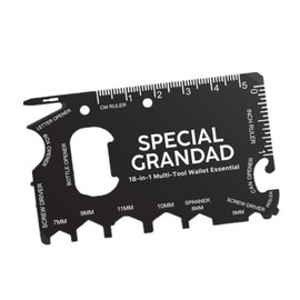 Multi-Tool Wallet Essential 18 in 1 Stainless Steel Card, for Birthdays or Christmas (Special Grandad)