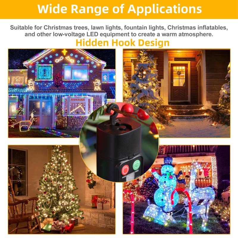 Rechargeable Light String Replacement Adapter with USB Charge Port -