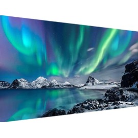 5D Diamond Art Painting ,Large Aurora Diamond Painting Kits for Adults,DIY Full Drill Crystal Rhinestone Lake Arts and Crafts,Gem Art Painting with Diamond Home Wall Decor Mountain,19.6X11.8 in