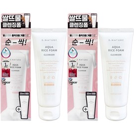 S-Nature Aqua Rice Mildly Acidic Cleansing Foam Special 160ml x 2 + Gift 20ml x 2 / 에스네이처 아쿠아 라이스 약산성 클렌징폼 기획160ml x2개 +증 정 20ml x2개
