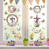 AhfuLife He is Risen Easter Window Stickers, 9 Sheets Reusable