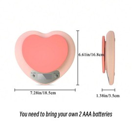 Heart Shaped Kitchen Electronic Food Scale, 1 Count 1g/5kg Food Measuring Tool, Portable Kitchen Measuring Tool for Prep Baked Goods Weigh Food Coffee