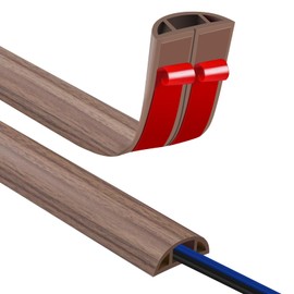 Floor Cord Cover for Wires 12FT Cord Hider Wire Cover Self Adhesive Cable Management for Floors Prevent Cable Trips Cable Floor Cover Cable Cavity 0.39" W x 0.27" H