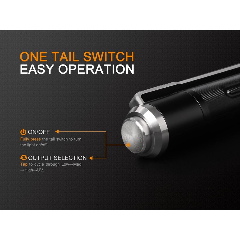 Fenix 09FN249 Unisex - Adult LD02 V2.0 Torch, Black, 9.2