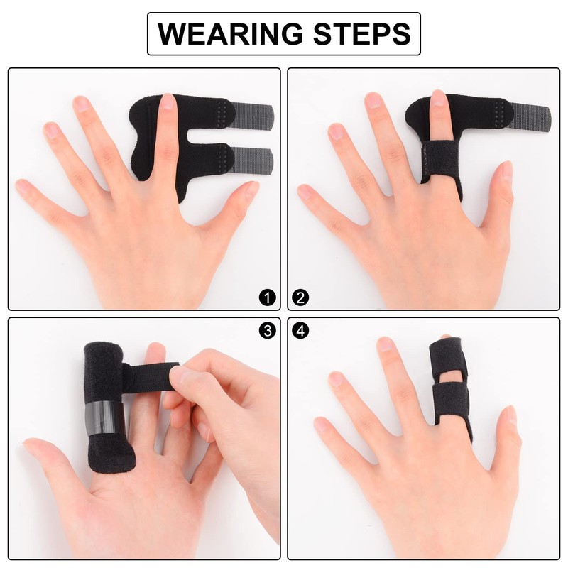 supregear Finger Splint, Pack of 4 Adjustable Reusable Trigger Finger