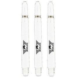 Bull's Nylon Shaft Printed with Bulls Logo Dart Shafts with Aluminium Ring (White, Medium - 48 mm)
