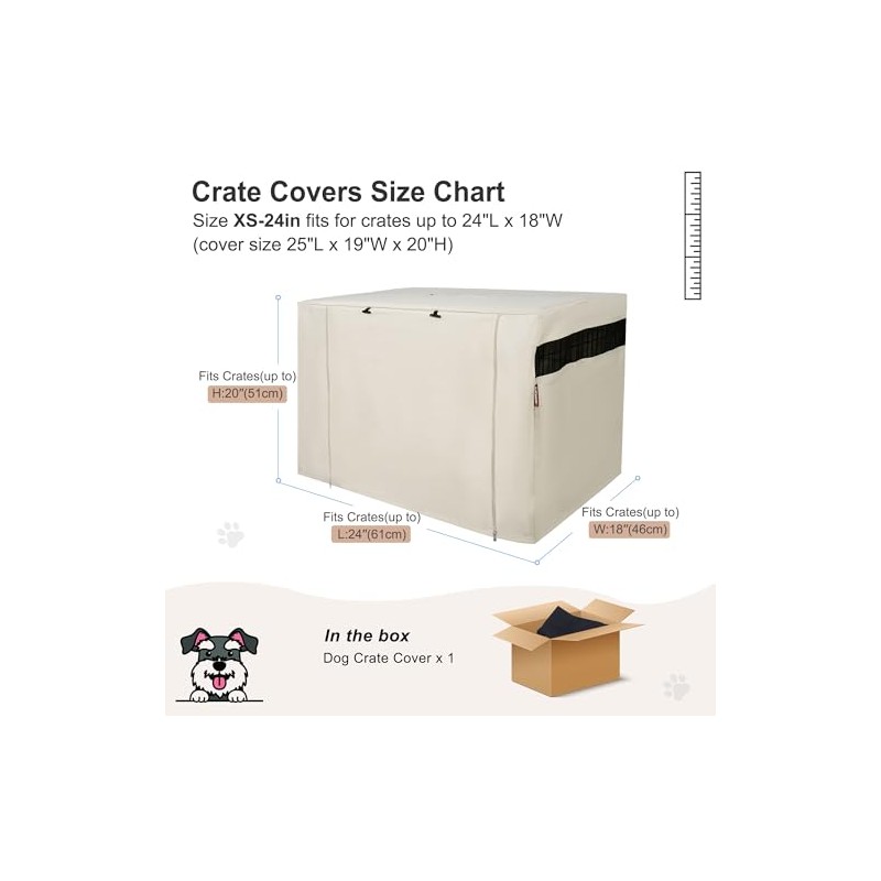 HiCaptain HiCaptain Polyester 24in Dog Crate Cover - Durable Windproof