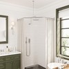 Naiture Neo-Angle Shower Curtain Rod Stainless Steel with Ceiling Support,