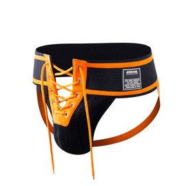JOCKMAIL Men's Briefs Jock Strap Athletic Supporter Wide Belt Comfortable Men Sport Underwear Briefs for Gym Sport (M, Orange)