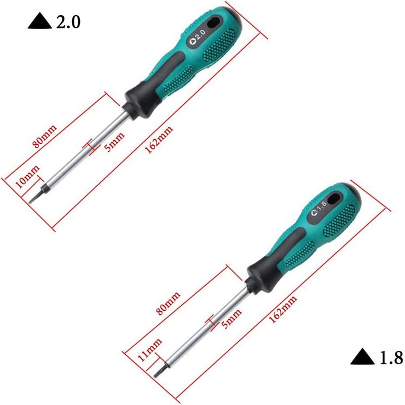 Fongmore 4 Pcs Triangle Screwdriver 1.8mm 2.0mm 2.3mm 3.0mm Non-Slip