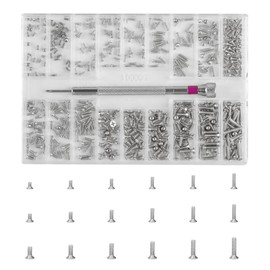 500 Small Screws, Tiny Screws for Electronics Glasses Screws Set, Mini Screws Micro Repair Screw Kit, Self-Tapping Screws for Watch Eye Glass Laptop Eyeglass Sunglass Repair Kit Screws, M1.2/M1.4/M2