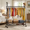 ANJIYP Rolling Clothes Drying Rack with Lockable Wheels, Heavy Duty