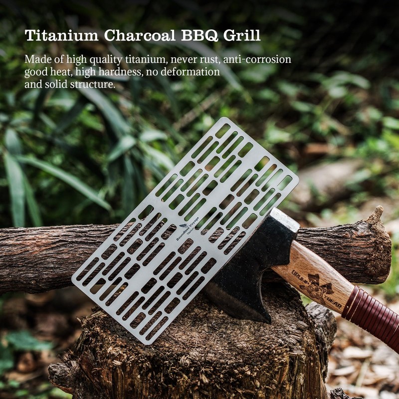 Boundless Voyage Grill Grate, Camp BBQ Roasting Grill Ultralight Titanium