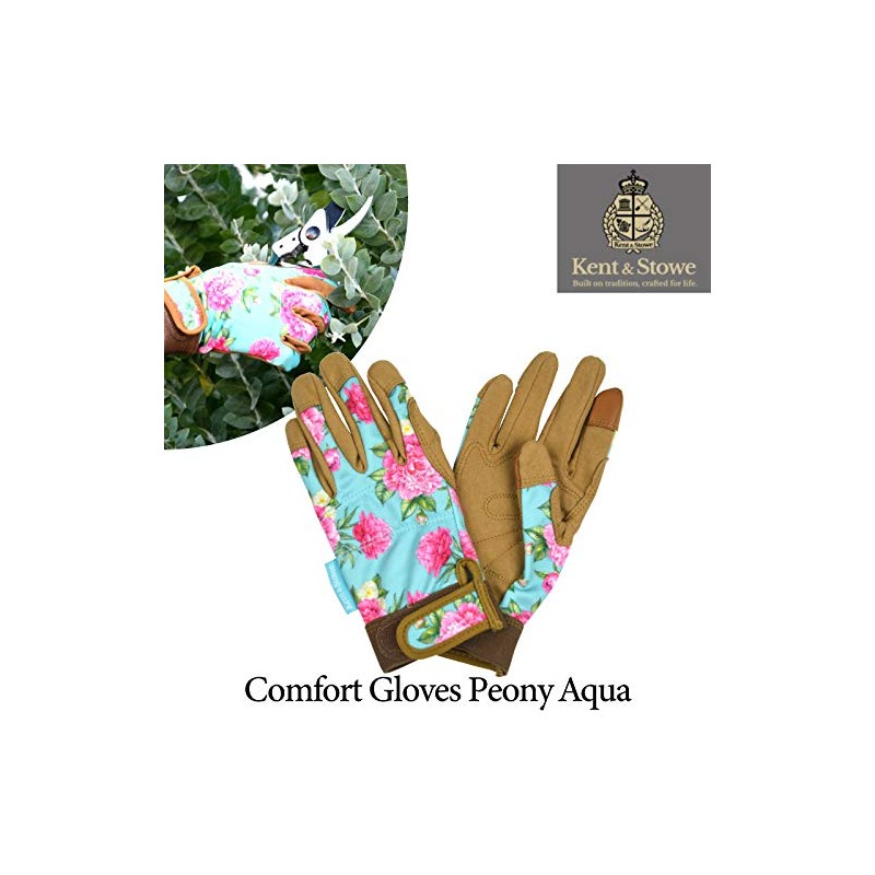 Kent & Stowe Comfort Gardening Gloves Peony Aqua - Small