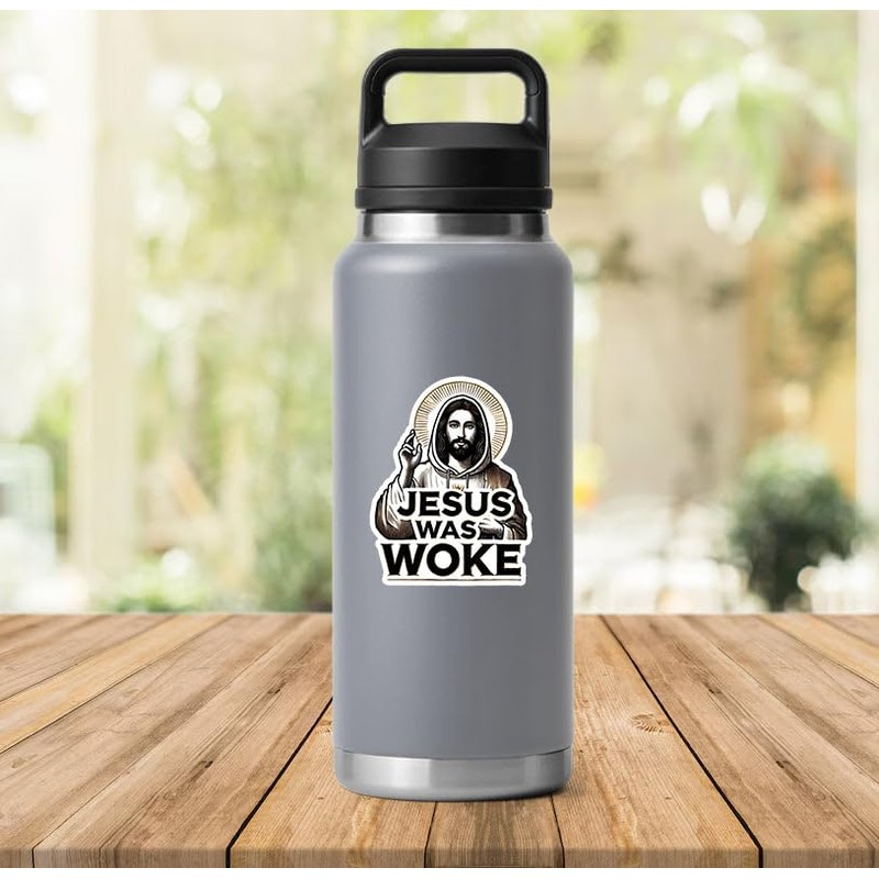 (3 Psc) Jesus was Woke Sticker - Anti Nationalism -