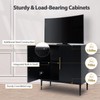Vrullu Modern Storage Cabinet, Free Standing Buffet Cabinet, Black Sideboard