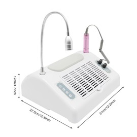 5 in 1 Nail Vacuum Cleaner 30000rpm 6w Nail Dust Collector Vacuum Multifunction Nail Art Machine UV LED Nail Lamp for Nails Manicure for Lighting, Polishing, Curing, Suction, And Hand Cushion