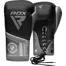 RDX Professional Boxing Gloves, Mark PRO Lace-Up Competition Gloves, Super Skin Maya Hide Leather, Multi-Layered, Padded Wrist Support, Extra Long Laces for Firm Secure Fit, Men Women Home Gym